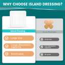 50 Count Island Dressing Bordered Gauze 4" x 4", Gauze Pads Individually Wrapped, Non-Stick Pad in Center with Adhesive Border, Bandages for Wounds, First Aid