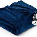 Utopia Bedding Fleece Blanket Queen Size Navy 300GSM Luxury Anti-Static Fuzzy Soft Microfiber Bed Blanket (90x90 Inch)
