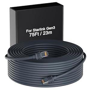 75FT Starlink Gen 3 Cable Starlink Cable for Starlink Standard Generation 3, Replacement Extension Cable Waterproof (75FT / 23M), Grey by Forging Mount