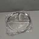 8 Pcs Stainless Steel Divided Plates, 9 Inch Round Metal Portion Control Plates Unbreakable Stainless Steel Dish Plate for Balance Lunch, Bariatric, Diabetic Diet