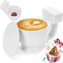 2 x P-oops! Valentines Day Gifts for Him Her, White Elephant Gifts for Adults, Toilet Coffee Mug, Mens Gift, Fruit Bowl, Funny Gag Gift (White)