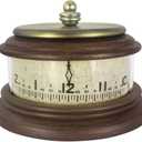 Presentime & Co. Louis XVI Mantel Clock, Desk & Shelf Clock, Retro Tabletop Clock for Living Room, Bedroom, Shelf Decoration, Fireplace, Farmhouse Decor, Walnut Brown Finish.