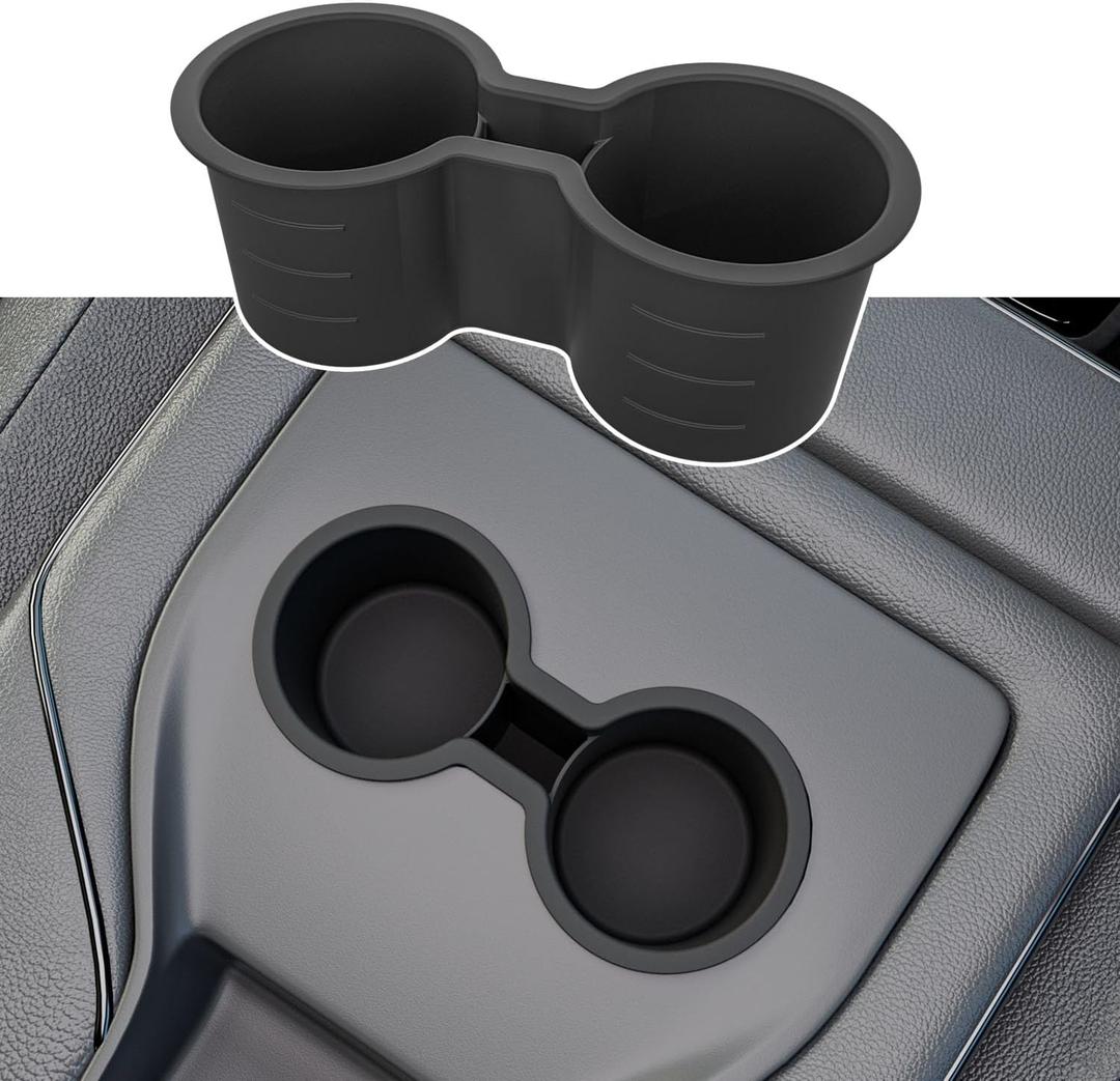 Xipoo 8 Seats 2nd Row Cup Holder Compatible with 2023 2024 2025 Honda Pilot Center Seat Armrest Drink Holder Silica Gel Black Drink Organizer Replacement for 2023-2025 Honda Pilot Accessories