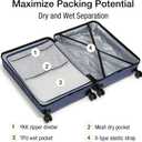 KYME Large Suitcases with Wheels Hardshell 28 Inch Luggage TSA Approved Big Checked Luggage Durable Travel Rolling Suitcase for Women Men Navy