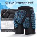 TOMSHOO 3D Hip Protective Snowboard Butt Pads Impact Shorts Tailbone Protection Crash Pants for Skiing Skateboarding, Men Women