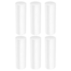 ABOOFAN Foam Cylinders for Crafts 6pcs White Foam Cylinders Shape Craft Foam Sticks Modeling DIY Crafts Polystyrene Cylinder Painting Cylinders Chritstmas Ornament 12.5cm*3.5cm