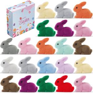 Easter Egg Fillers Bunny Toys, Colorful Rabbit for Easter Basket Stuffers, Easter Decorations for Home Table Centerpiece, Party Favors for Kids, Toddlers & Family (28PCS)