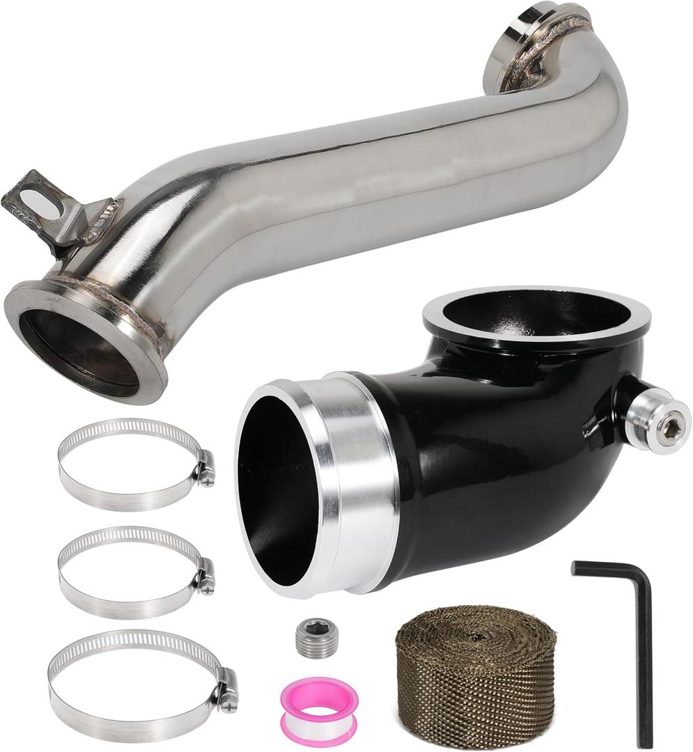 6.6 Turbo Mouthpiece, LLY Engine Turbo Mouthpiece Fits for Duramax 6.6L LLY 2004.5-2010, Inlet Manifold Intake Elbow Compatible with Chevrolet GMC Sierra Trucks with 117000500 Pipe, Siver