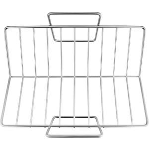 E-far Turkey Roasting Rack, Stainless Steel Rib Rack for Roasting, Grilling and Smoking, 14.4 x 10 inches, V Shaped & Heavy Duty, Dishwasher Safe (Large)