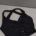 Push Up Sports Bras for Women - Medium Support Twist Front Cropped Workout Tops Racerback Yoga Bra with Removeable Pads Black L