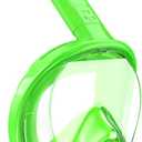 Kids Snorkel Mask Full Face, Snorkeling Gear for Kids 2-14 with Camera Mount, 180 Degree Panoramic View Snorkeling Set Anti-Fog Anti-Leak (Green)