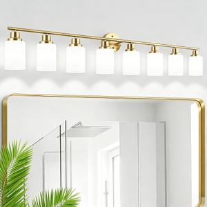 8-Light Vanity Lights for Bathroom, Farmhouse Lighting Fixtures, 52 Inch : 8-Light