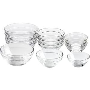 HillSpring 3 Sizes of Glass Prep Bowl Sets, Clear Small Pinch Bowls for Salt, Spices and Chopped Ingredients, 1.5oz/2.5oz/3.5oz, Set of 12
