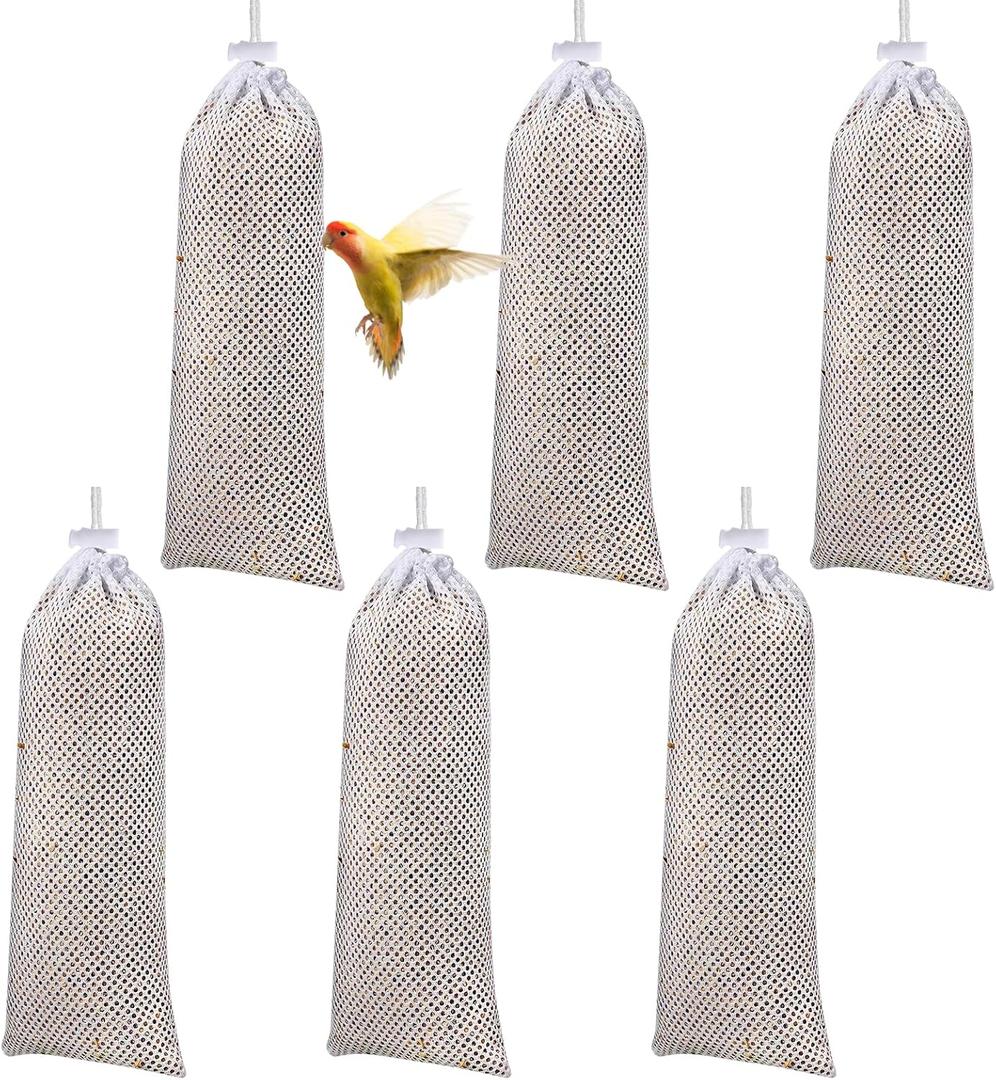 Finch Sock Feeder for Outdoor, 6Pcs Finch Feeder for Wild Birds, Garden, Backyard, Thistle Bird Feeder Easy-Fill Design for Bird Lovers and Nature Enthusiasts