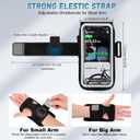 Running Armband Phone Holder for iPhone 17/16/15/14/13/XR Pro Max Plus,Forearm Wristband Adjustable with Card Slot Sport Arm Bag for Cycle Gym Sweatproof Jogging Accessories Workout Armbands