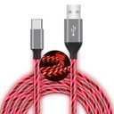 USB C Cable, 6ft Light up Type C Charger Fast Charging Led USB Type C Cord Compatible with iPhone 15,Samsung Galaxy S10 S9 S8 Plus, Note 10 9 8, LG V50 V40 G8 G7 (Red)