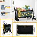 Folding Utility Cart with Triangular Wheels, 2 in 1 Collapsible Wagon for Stairs, Multi-Scene Stair Climbing Wagon, Lightweight Hand Truck with Telescoping Handle for Grocery, Laundry, Moving, Office
