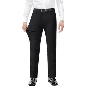 Men's Stretch Dress Pants with Expandable-Waist 3 Fits: Slim Fit/Classic Straight/Big & Tall