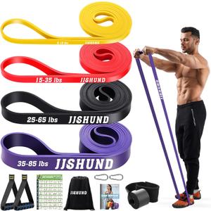 Resistance Bands Set, Pull Up Assistance Bands Pull Up Bands Exercise Bands for Men Women, Workout Bands for Working Out, Muscle Strength Training, Body Stretching (yellow,red, black, purple)