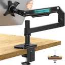 Single Monitor Arm Desk Mount, Holds Screens up to 40 Inches and 25 lbs, Fully Adjustable Vesa Monitor Mount with C-Clamp and Grommet Base, Aluminum, Black