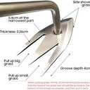 HISKI Stainless Steel Multifunctional Weeder, 2025 Manual Weed Remover Tool for Lawn and Garden Weeding Artifact Uprooting Weeding Tool Manganese Steel Garden Hand Weeder Tool (12.4" Wood)