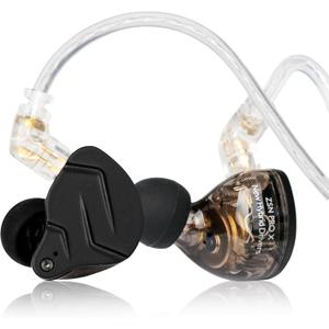 KZ ZSN PRO X Gaming Earbuds, HiFi in Ear Monitor IEM Headphones,1BA 1DD Earbud Headphone Dual Driver Drummer Musician Earphone Stereo Headset with Removable C Pin Cable for Church (NO Mic,Dark Black)