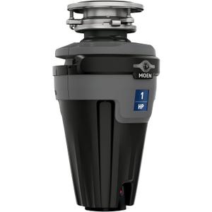 Moen Chef Series 1 HP Continuous Feed Lighted Garbage Disposal with Sound Reduction for Under Sink, Power Cord Included, EXL100C