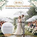 50 Pcs Clear Umbrella Wedding,Clear Wedding Umbrellas Guests Bulk for Rain