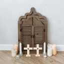 Garneck 10pcs Wooden Crosses for Crafts 6.6inch Unfinished Standing Crosses with Bases Tabletop Small Religious Crucifix Ornaments Catholic Baptism Centerpiece DIY Craft Supplies