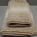 CozeCube Bath mats for Bathroom Non Slip, Fluffy Absorbent Microfiber Bath mat Washable, Aesthetic Bathroom Rugs, Small Beige Bath mat, Beige, 24" x 16"