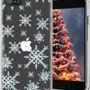 Compatible for iPhone SE 3rd Gen & 2nd Gen Case Winter Snowflakes Designed Aesthetic Christmas Phone Case Compatible fro iPhone 7&8,Soft Slim Clear TPU Bumper Protective Phone Cover