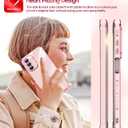 LeYi for Samsung Galaxy A26-5G Phone Case: with Tempered Glass Screen Protector [2 Pcs]+ Full Camera Lens Protection, Love Heart Plating Women Luxury Soft TPU Shockproof A 26 Case, Pink