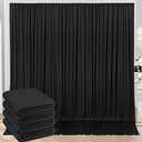20ft x 10ft Wrinkle Free Black Backdrop Curtains for Parties, 4 Panels 5x10ft Silky Polyester Black Photo Backdrop Drapes for Wedding Graduation Birthday Party Photography Background