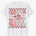 Uncle of The Birthday Girl Cute Family Groovy Birthday Party T-Shirt, Size XL