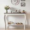 ChooChoo Narrow Farmhouse Console Table, Chic Accent Sofa Table, Entryway Table, Soft White (11.8"D x 39.3"W x 31.4"H)