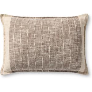 Loloi II Collection PLL0183 Brown/Ivory 16'' x 26'' Cover Only Pillow