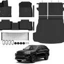 Tongama-Floor Mats for 2026 Toyota RAV4 Hybrid(Not for PHEV)(Trunk Mat Left Side Cuttable), All Weather TPE Trunk Mat & Backrest Mats & Cargo Net & Door Sill Guards for RAV4 Accessories