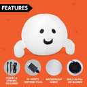 JOYIN Halloween Inflatable Outdoor Decorations, 4.5ft Inflatable Cute Ghost Decoration Lying On The Roof with LEDs, Halloween Blow Up Yard Decor for Parties Roof Decor White