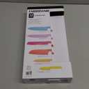 Farberware Resin Cutlery Set, 12 Piece, Pastel, Stick Resistant Blades, Ergonomic Grip ANDBalance, Blade Covers Included, Perfect for Back to College and First Kitchens