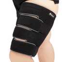 Plus Size Thigh Compression Wrap for Lymphedema & Swelling Relief, Adjustable Thigh Sleeve for Circulation & Muscle Recovery, Support for Men and Women (Short, 2XL)