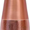 Pure Copper Bedside Water Bottle Carafe 1 Liter (1000ml) | Half Hammered Honeycomb Design | Leak-Proof Copper Bottle for Drinking Water | Ayurvedic Health Benefits | Easy to Clean