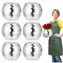 6 Pcs Disco Ball Vase,Plastic Disco Ball Centerpieces Silver Disco Ball Planter Mirror Disco Ball Ice Bucket Disco Ball Decor Can Be Used for Wedding Centerpieces,Birthday,Office(9 Inch)