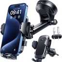 YRU True Military-Grade [360 Rotation Suction] 2026 Ultimate Car Phone Holder Mount 90+LBS Safest Strongest & Patent Certs Dashboard Windshield Vent for iPhone 17 16 Pro Max Samsung, Jet Black