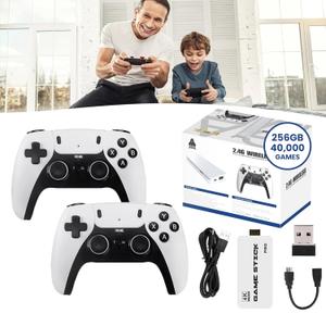 Boltz Retro Stick Gaming Stick  Retro Gaming Console with 40,000+ Classic Video Games, 9 Emulators, 256GB Storage, Plug & Play 4K HDMI Output, Includes 2 Wireless 2.4GHz Controllers