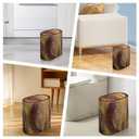 Bathroom Trashcans with Lids, Plastic Marble Wood Pattern Trash Can Small Garbage Bin with Lid for Bathroom Narrow Wastebasket Modern Waste Basket for Home Indoor Hotel (Plastic Wood Pattern)