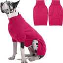 IECOii Extra Large Dog Sweater 4XL,Thermal Warm Dog Sweaters for Giant Breed Dogs,Turtleneck Knitted Knitwear for Pet Winter,Stretchy&Easy On Doggy Sweatshirt for Doberman,Great Dane(Blue,XXXXL)