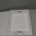 Bacon Cooker for Microwave Oven,Ceramic Microwave Bacon Tray,White Bacon Cooker Meat Rack for Oven, Square Baking Tray,Multi-Functional Microwave bacon Cooker,Microwave-Safe