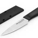 KitchenAid Classic Paring Knife with Endcap and Custom-Fit Blade Cover, 3.5-inch, Sharp Kitchen Knife, High-Carbon Japanese Stainless Steel Blade, Black