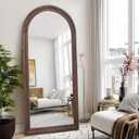 Arched Full Length Mirror 71"x32" - Rustic Brown Solid Wood Wall Mirror, Oversized Leaning or Mounted Design for Bedroom, Entryway, Living Room Dcor