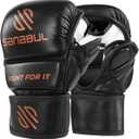 Sanabul Essential 7oz MMA Gloves for Men & Women, Hybrid MMA Martial Arts, Sparring Grappling Training, Padded Kick Boxing Gloves, Black/ Copper Large/ X-Large